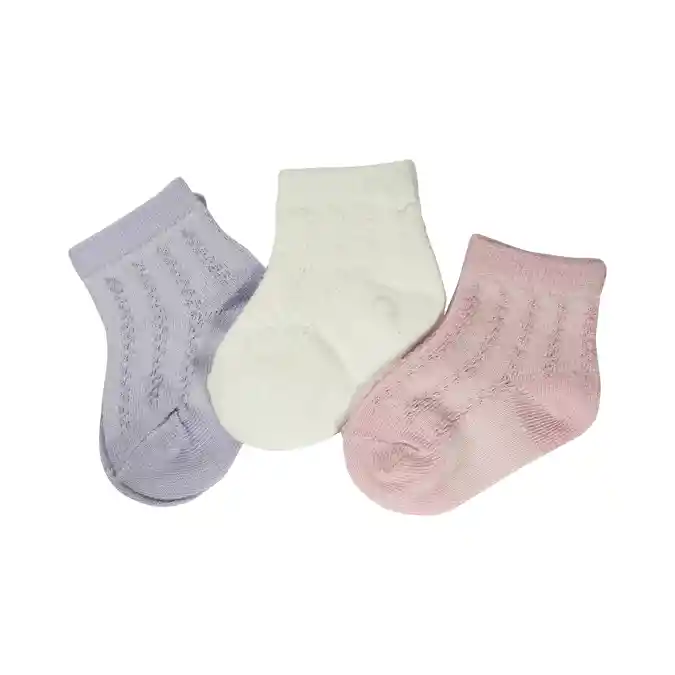 Set 3 Pares De Calcetines Lisos Niña