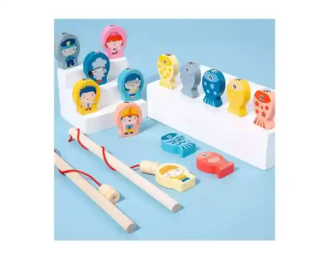 Rompecabezas De Madera Con Juego De Pesca Magnéticos