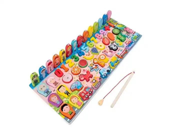 Rompecabezas De Madera Con Juego De Pesca Magnéticos