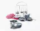 Juego Ollas Bateria Para Niños Y Niñas Acero Inoxidable