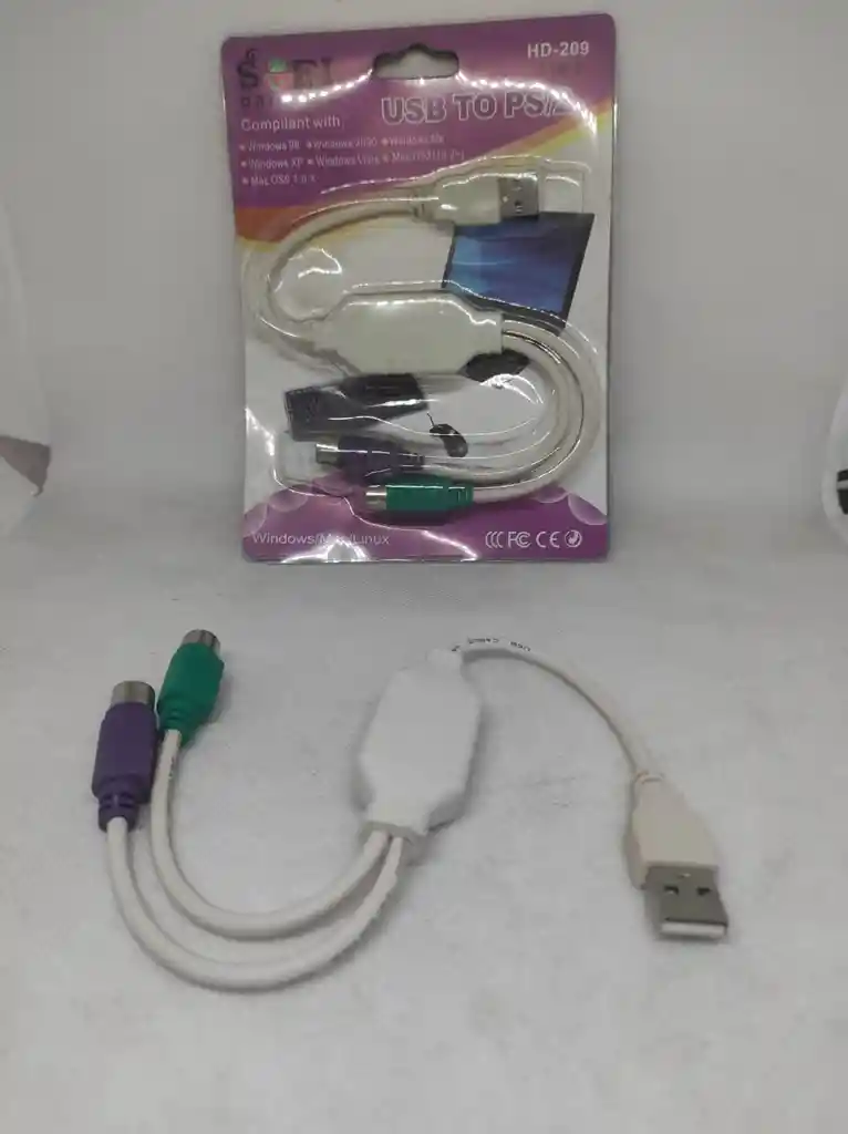 Adaptador Usb A Ps/2 Para Teclado Y Mouse