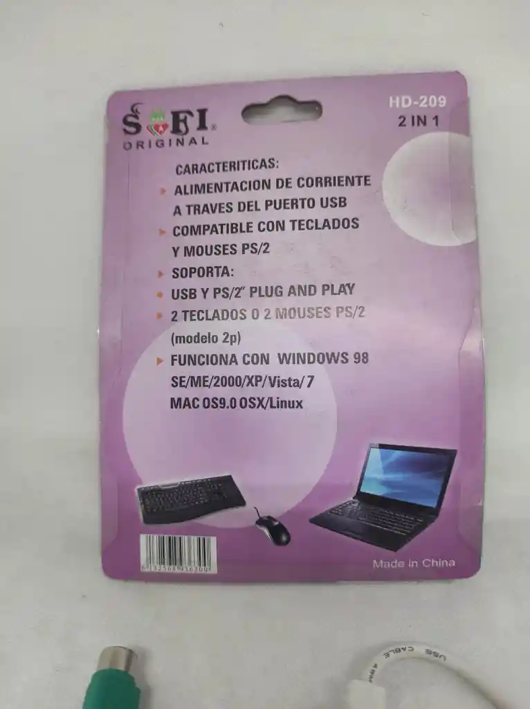 Adaptador Usb A Ps/2 Para Teclado Y Mouse