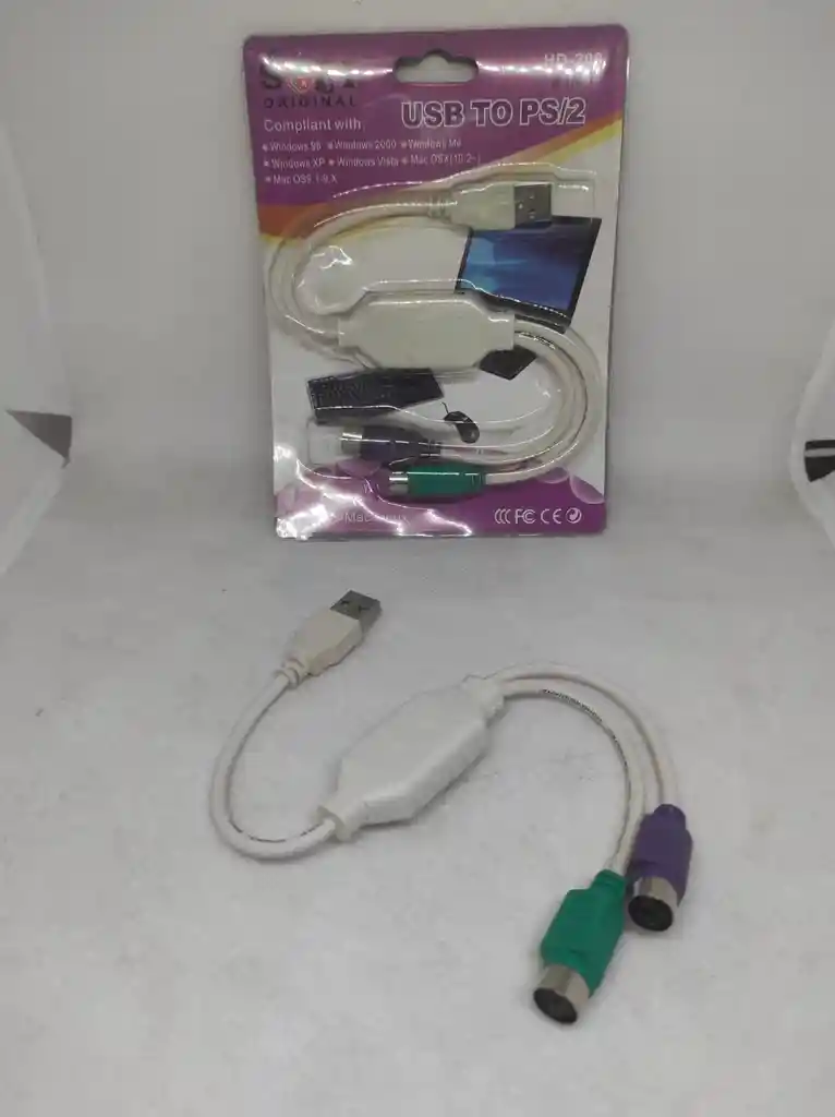 Adaptador Usb A Ps/2 Para Teclado Y Mouse