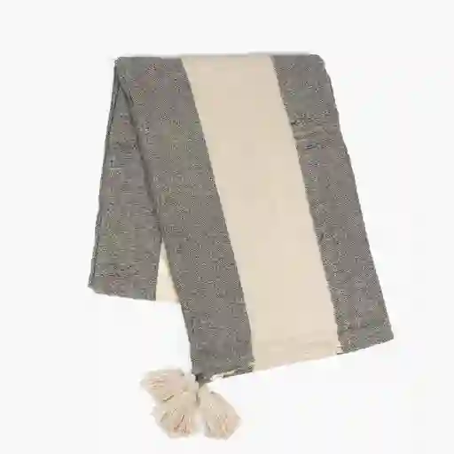 Manta Algodón Textura Con Líneas Negro