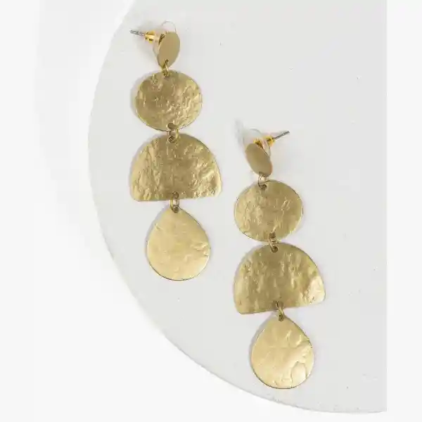 Aros Boho Circulos Irregulares Dorado