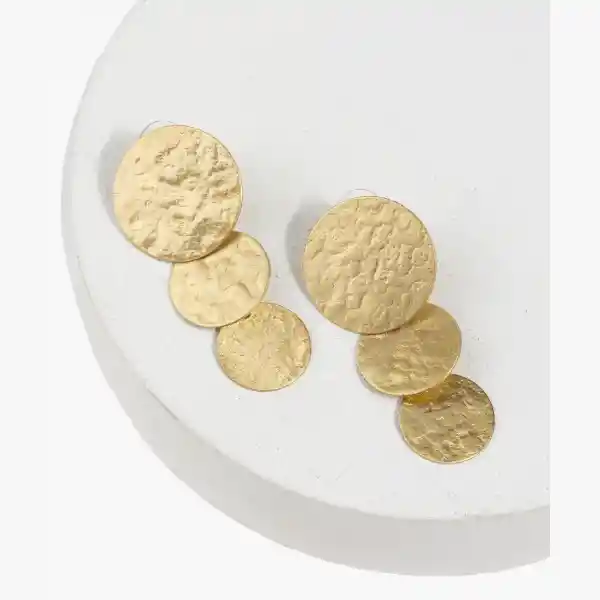 Aros Boho Círculos Machacados Dorado