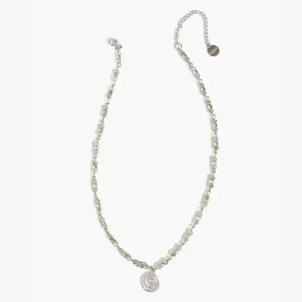 Collar Mostacillas Plateado