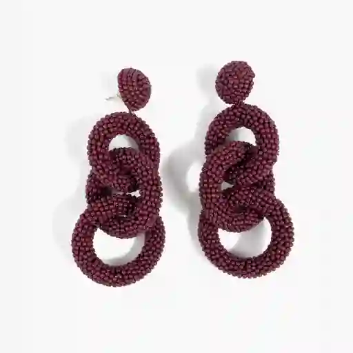 Aros Circulos Mostacillas Fiesta Morado