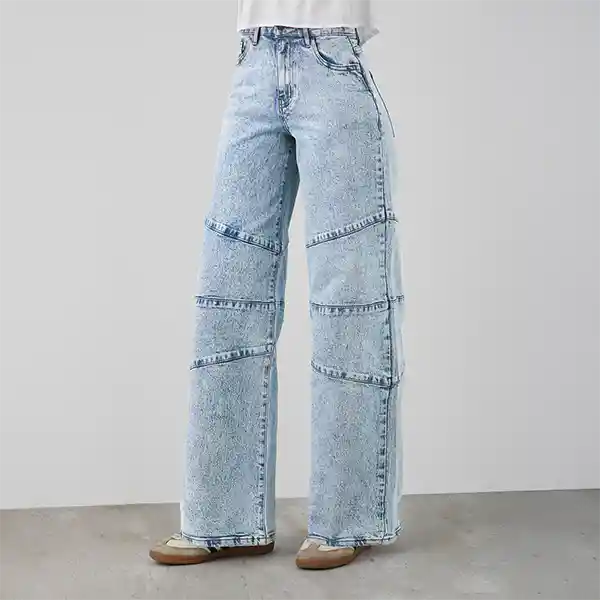 Pantalón Corte Diagonal Azul R 38 Mujer Raindoor