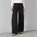 Pantalón Cargo Bolsillos Negro R 40 Mujer Raindoor