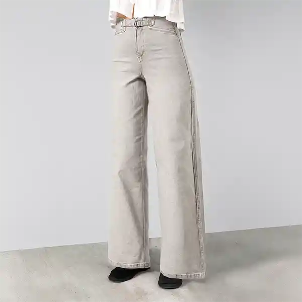 Pantalón Pretina Ajustada Gris 32 Mujer Raindoor