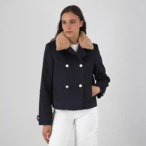 Chaqueta Marinera Azul Cuello Desmontable M Mujer Raindoor