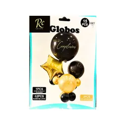 🎈set De Globos Negro Y Dorado Para Cumpleaños – Kit De Decoración Con 15 Piezas Elegantes | Regalos Chic 🎉