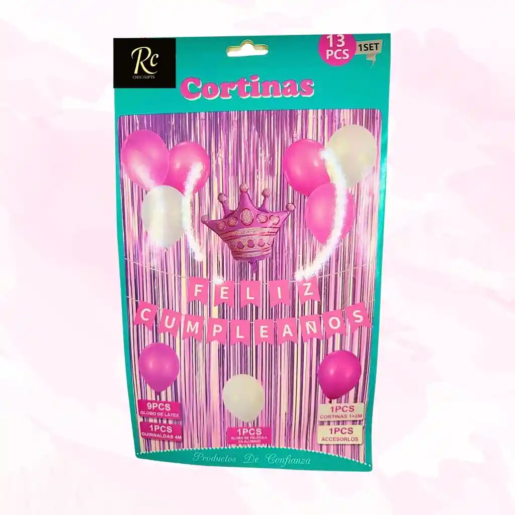 Set Decoración Cumpleaños Oro Rosa: ¡brillo Deslumbrante + Montaje Fácil! (13 Pcs)