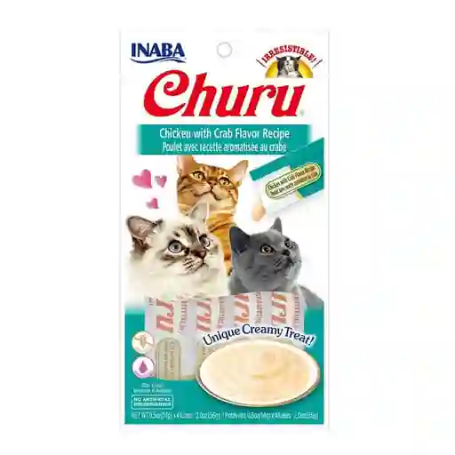 Snacks Gato Churu Pollo Con Cangrejo 4 Tubos