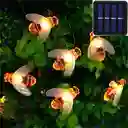 Guirnalda Solar, 50 Abejas Led, 12 Metros, Luz Calida, Con Estaca, Luz Fija Y Efectos En Caja