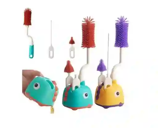 Set Cepillos Limpia Mamadera 4 En 1 Bebe