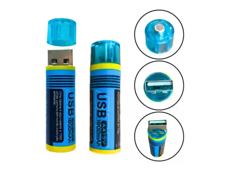 Batería Usb Recargable Aa 1,5v Alto Rendimiento - 1 Unidad