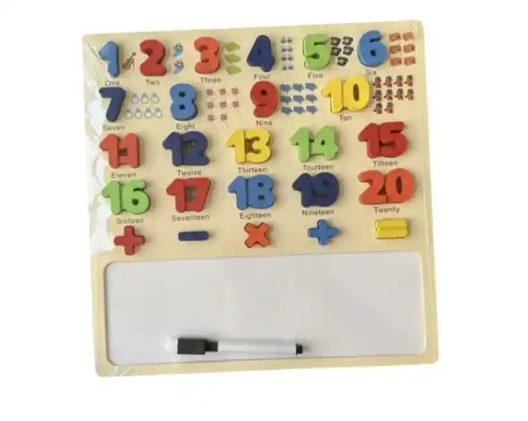 Tabla Encaje Didáctico Madera Número + Pizarra