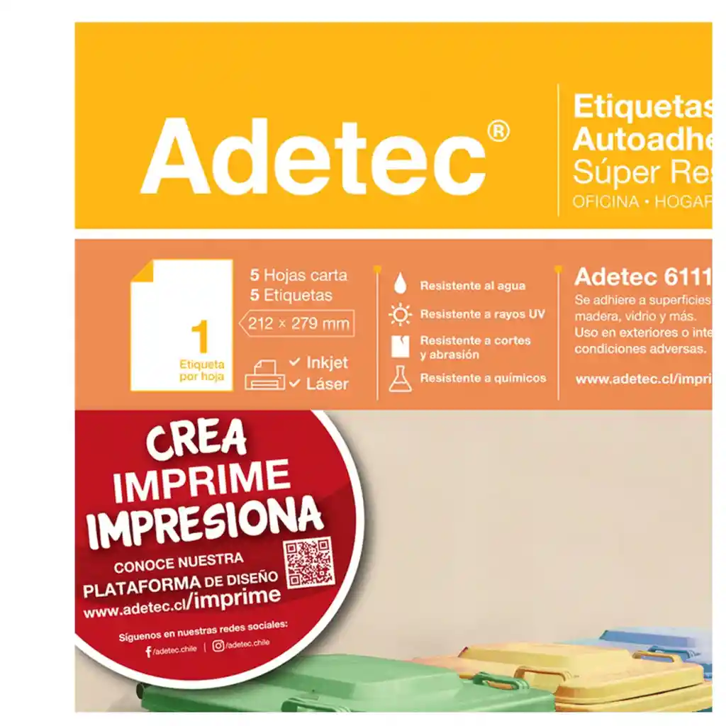 Etiqueta Súper Resistentes Hogar 213x279 Mm