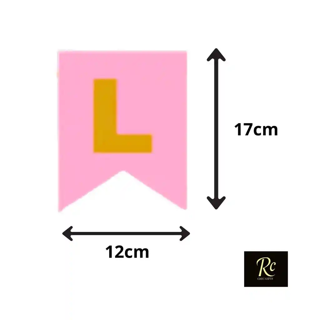 Guirnalda "feliz Cumpleaños" Dorada Y Rosa Encantadora (3 Metros) - Exclusivo Regalos Chic