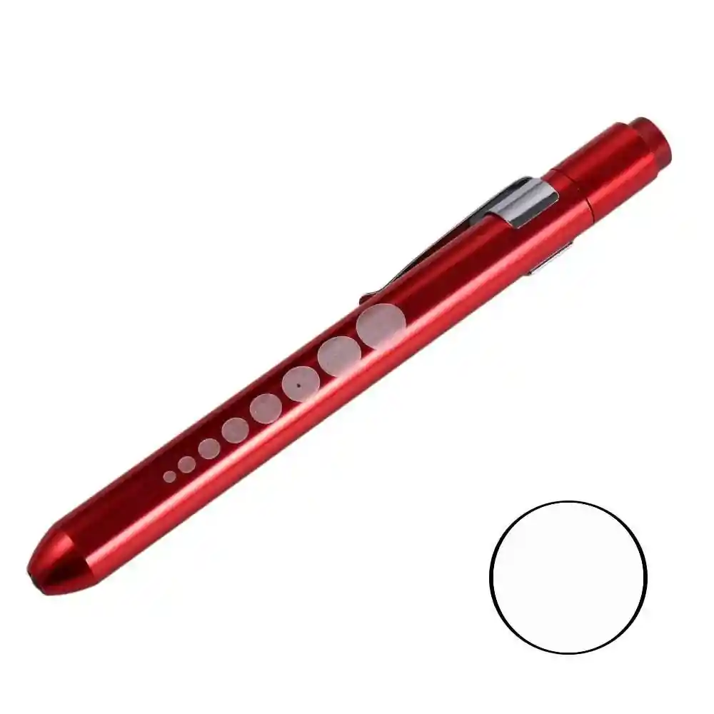 Linterna Tipo Lapiz Color Rojo Regla Led Medica Para Diagnostico Medico Metal Pilas Aaa De Bolsillo Para Ojos