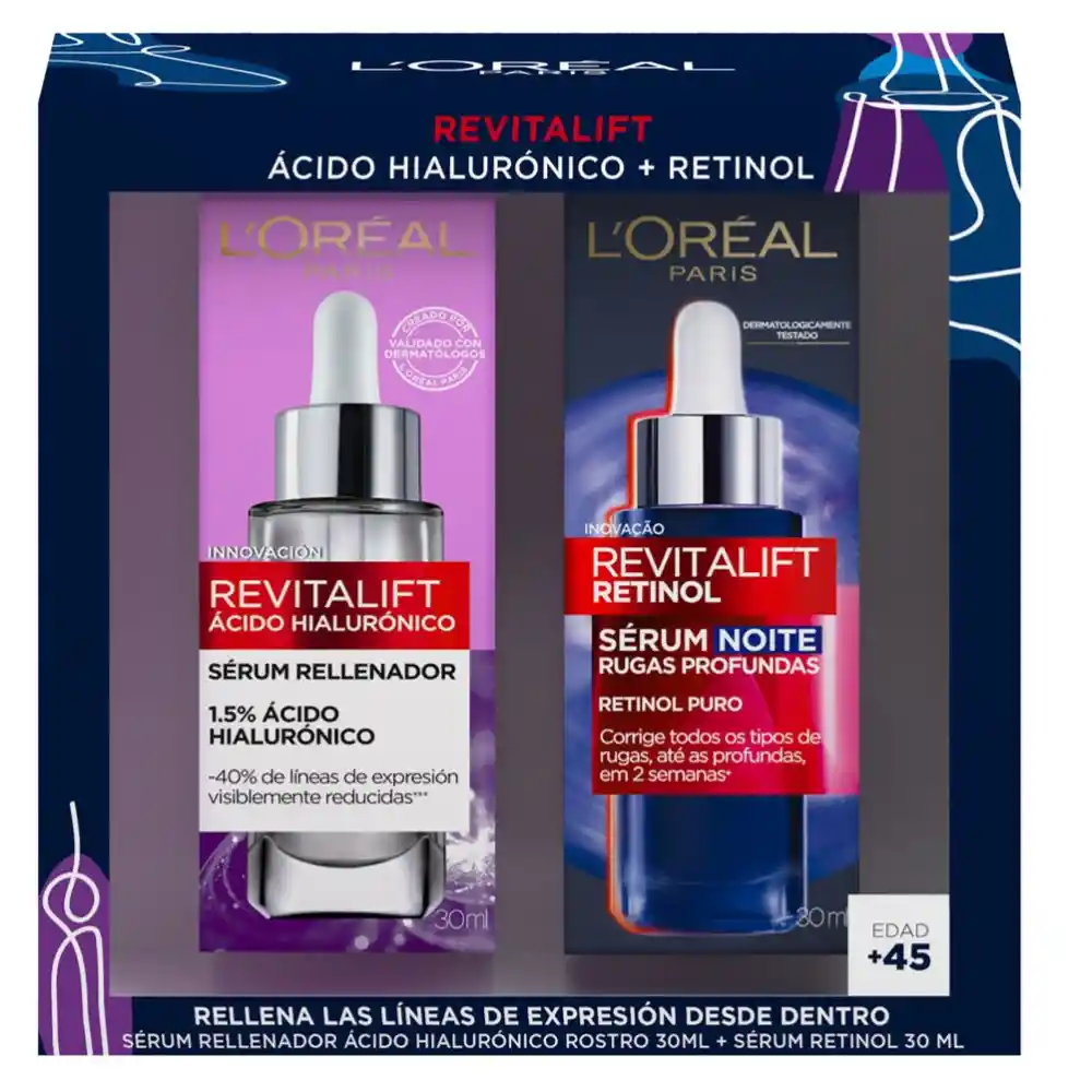 Loreal Pack Duo Serum Acido Hialuronico + Retinol