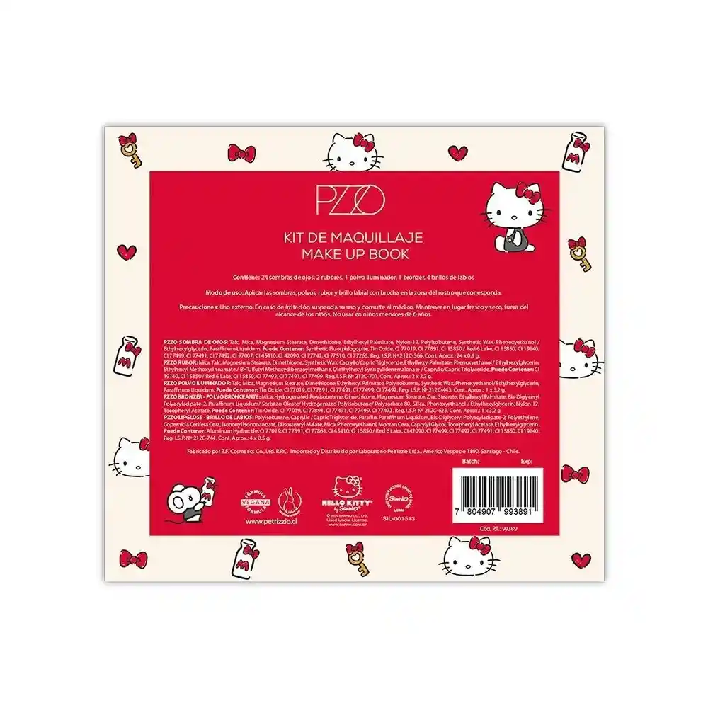 Petrizzio Kit De Maquillaje Make Up Book Hello Kitty