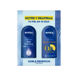 Pack Nivea Milk Nutritiva 400 Ml + Milk Q10 400 Ml
