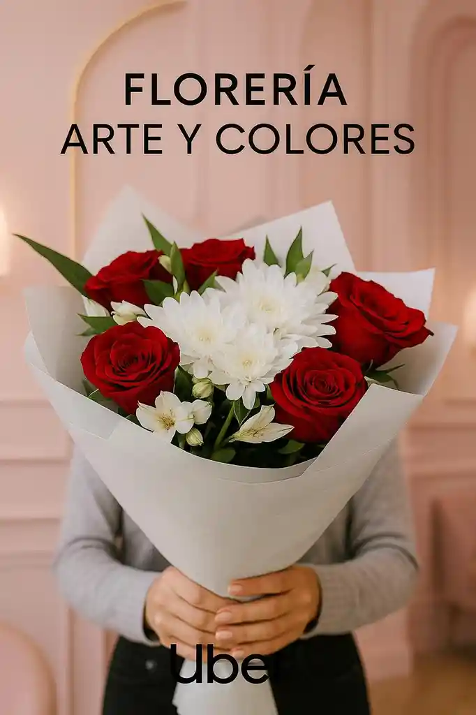 Ramo Rosas Rojas Y Maule Blanco