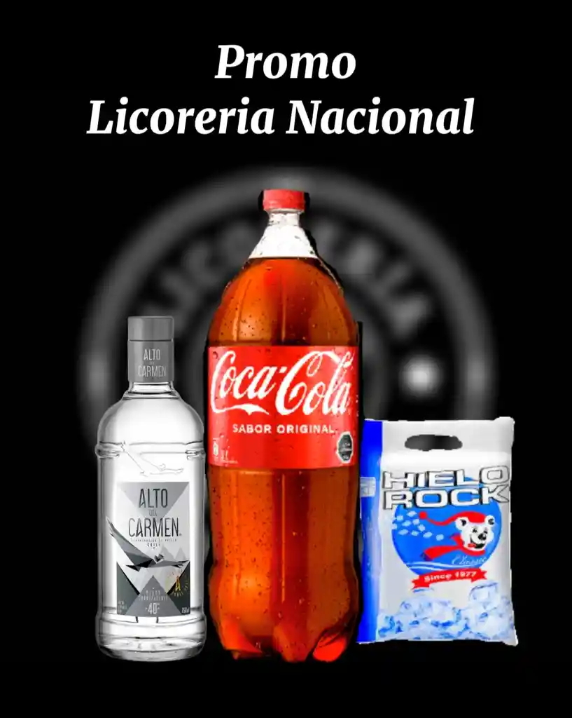 Promo Alto Transparente + Coca Normal 3l + Hielo 1kg