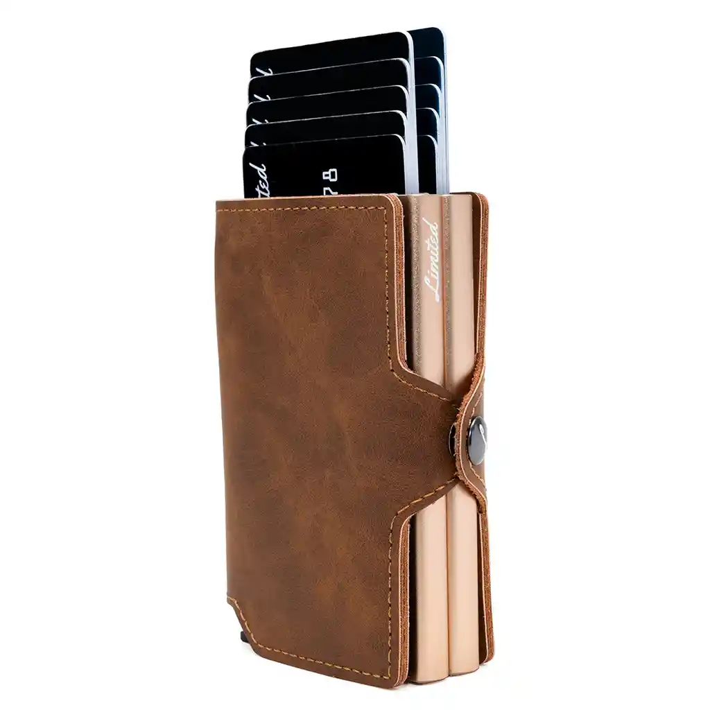 Billetera - Double - Café, Con Monedero