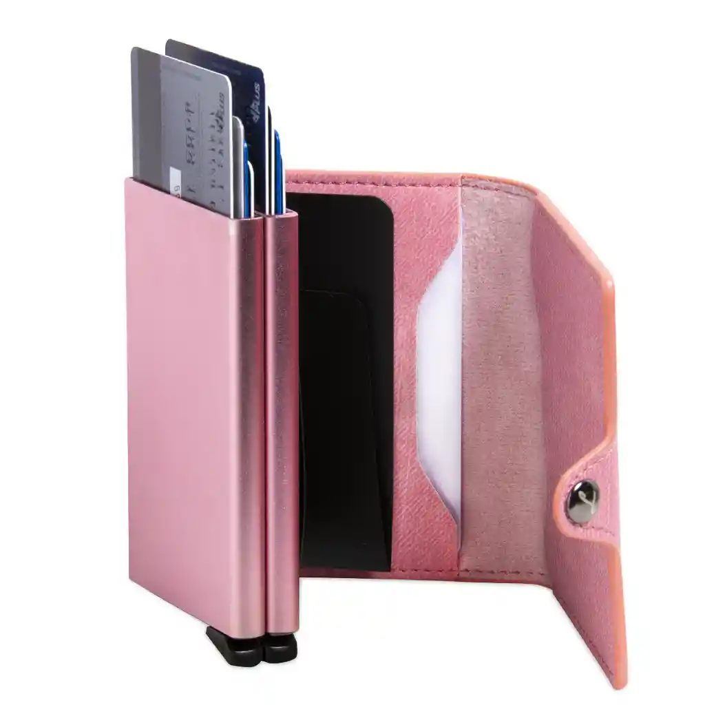 Billetera - Double - Rosado, Con Monedero