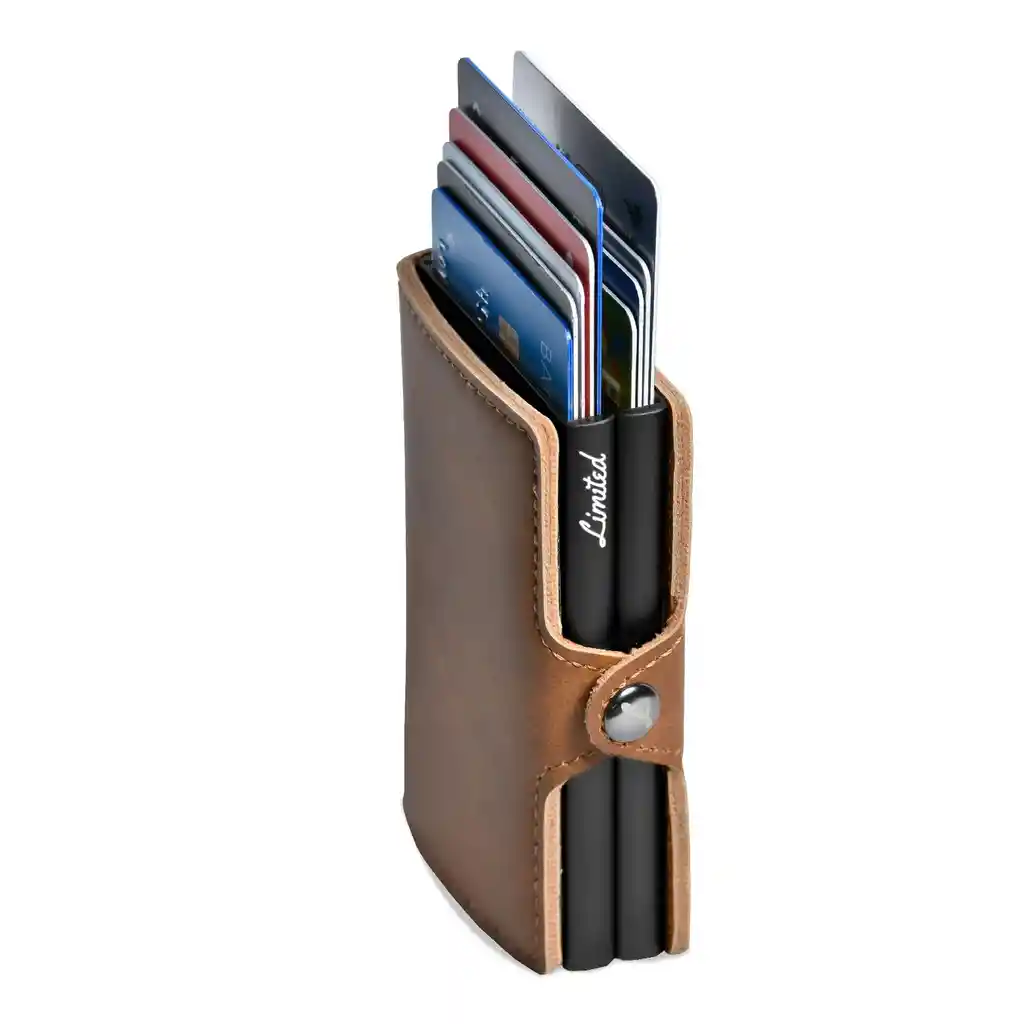 Billetera - Double - Café Oscuro, Sin Monedero