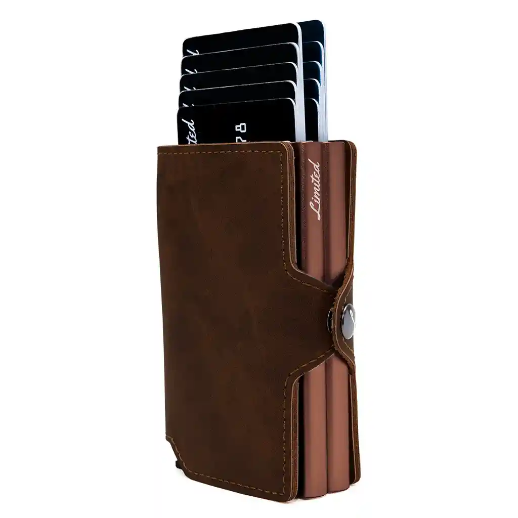 Billetera - Double - Café Oscuro, Sin Monedero