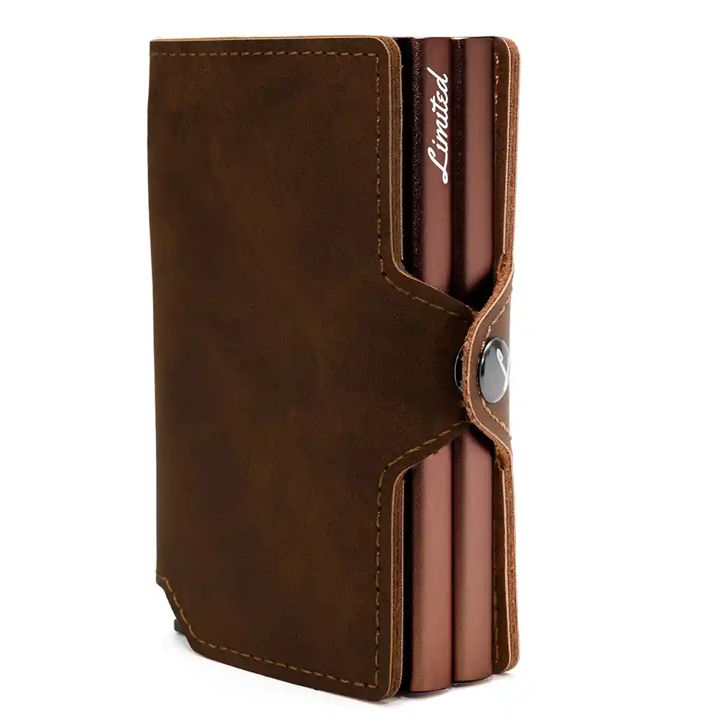 Billetera - Double - Café Oscuro, Sin Monedero