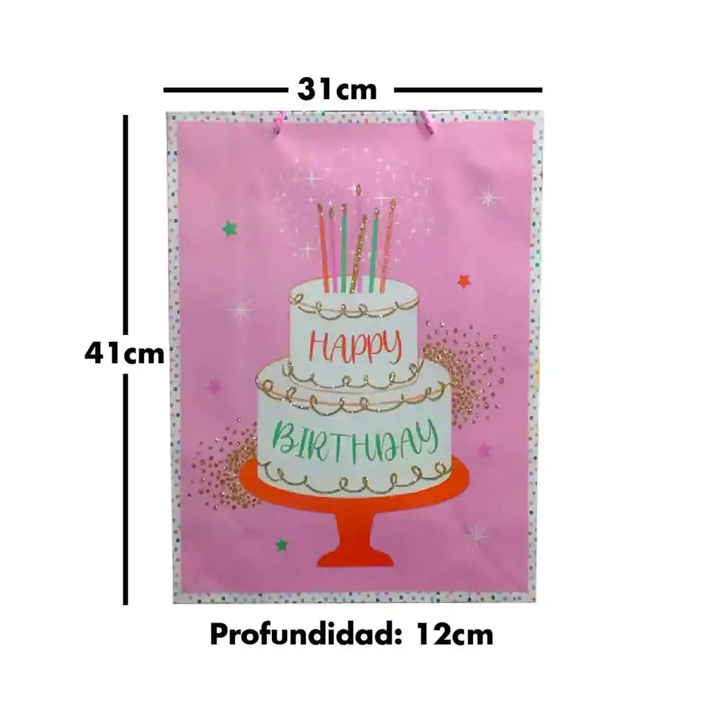Bolsa De Regalo Grande Feliz Cumpleaños Dama