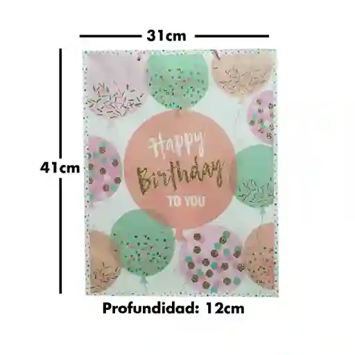 Bolsa De Regalo Grande Feliz Cumpleaños Dama