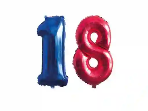 Globo Foil 70 Cm 1 Azul 8 Rojo