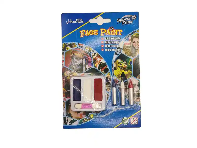 Pintura Cara Blanco Azul Y Rojo