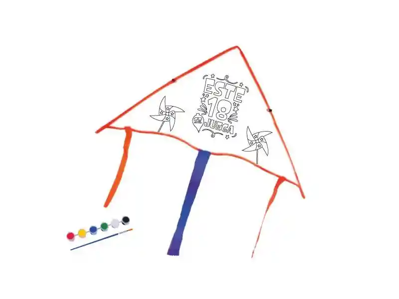 Volantin Coloreable Chile Con Pinturas