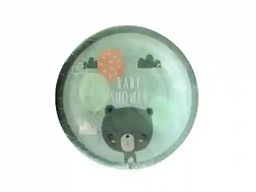Plato Baby Shower Gris X 10
