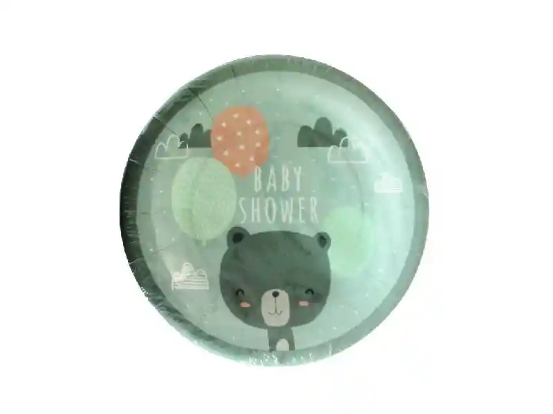 Plato Baby Shower Gris X 10