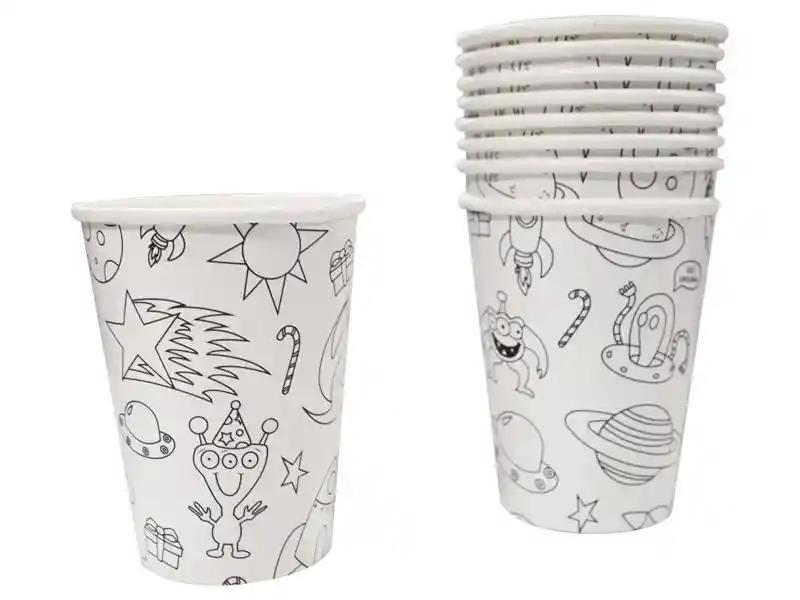 Vasos Coloreables Espacio X 12