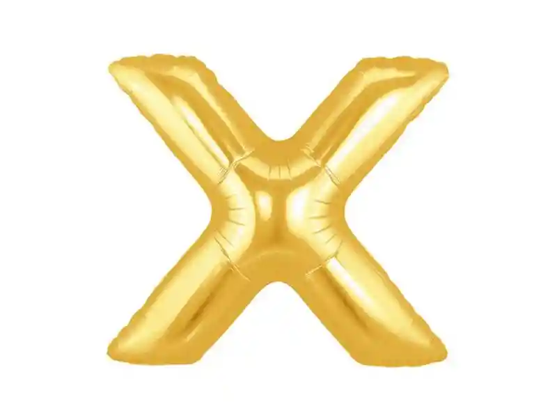Globo Foil 70 Cm Dorado Letra X