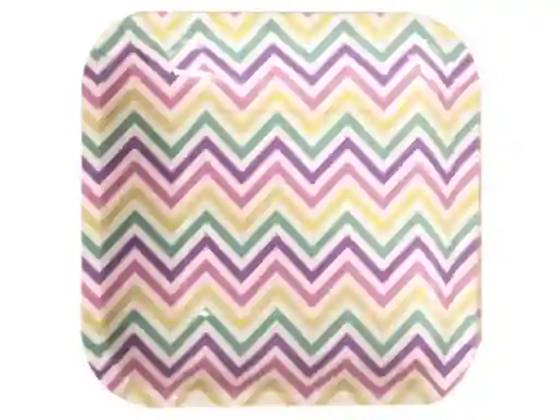 Plato 18 Cm Chevron Pastel X 10