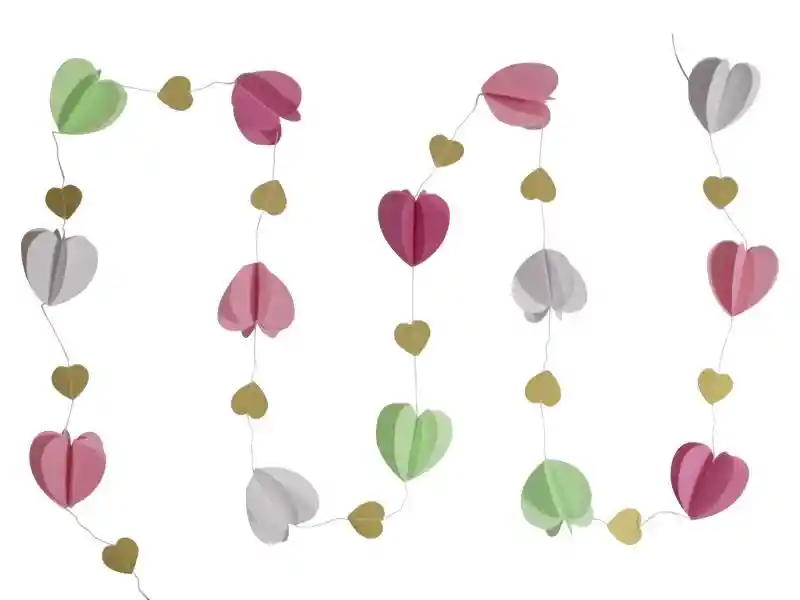 Decoracion Corazon 2,1 M Colores Dorado