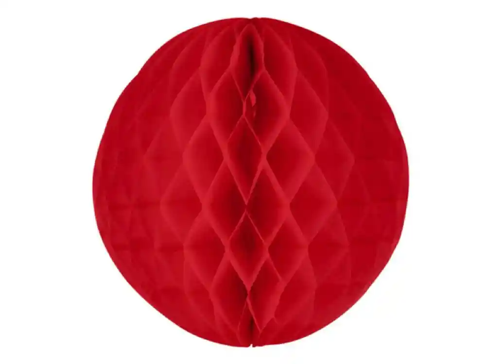 Decoracion Bola Papel 15 Cm Rojo
