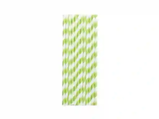 Bombilla Rayas X 25 Verde Lima