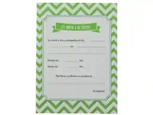 Invitacion Chevron X 6 Verde Lima